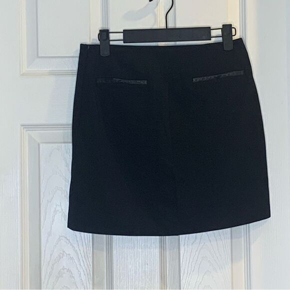 Theory Stila Leather Wrap Mini Skirt Size 2 - Picture 5 of 13